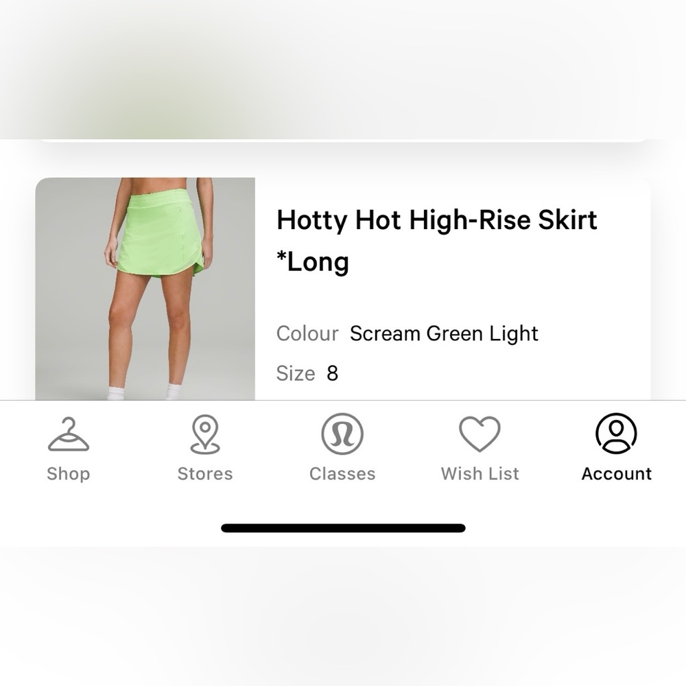 LULULEMON HOTTY HOT SKIRT
